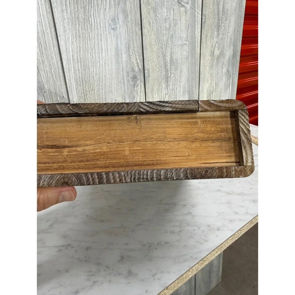 Rustic Wooden Cowboy Book Box Western Longhorn Bull Storage Stash Decor 12in